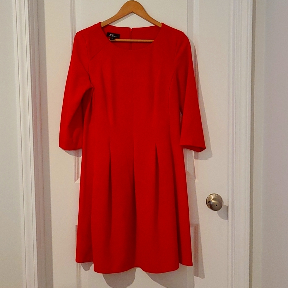 Red, Fit and Flare, AGB Dress